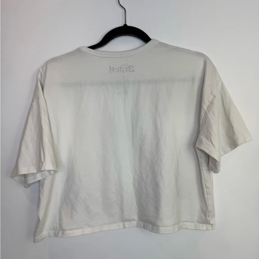 Disney Stitch White cropped T-Shirt size small - Picture 4 of 4